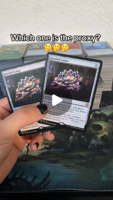 Instagram reel from @printingproxies showing card quality